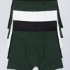 5-Pack Boxer Briefs – Black Green White 5-Pack Boxer Briefs – Black Green White