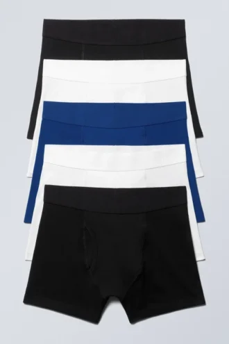 5-Pack Boxer Briefs – Black/White/Blue