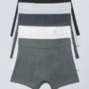 5-Pack Boxer Briefs – White Black Grey Blue 5-Pack Boxer Briefs – White Black Grey Blue