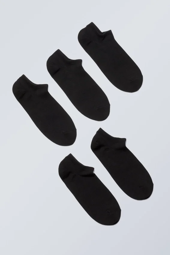 5-Pack Cotton Trainer Socks – Black 5-Pack Cotton Trainer Socks – Black