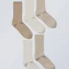 5-Pack Rib Socks – Beige Mix 5-Pack Rib Socks – Beige Mix