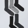 5-Pack Rib Socks – Black Grey 5-Pack Rib Socks – Black Grey