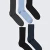 5-Pack Rib Socks – Black/Grey/Blue 5-Pack Rib Socks – Black/Grey/Blue