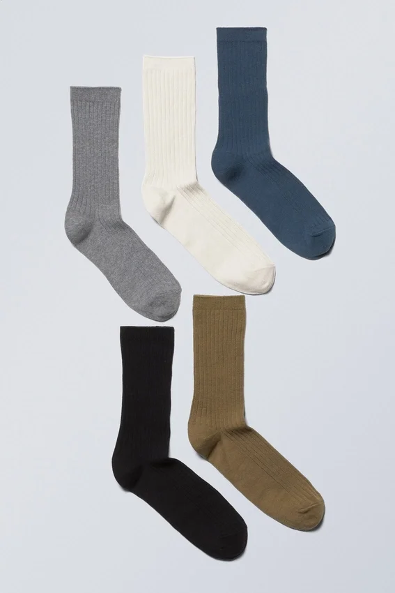 5-Pack Rib Socks – Classic Multi Mix 5-Pack Rib Socks – Classic Multi Mix
