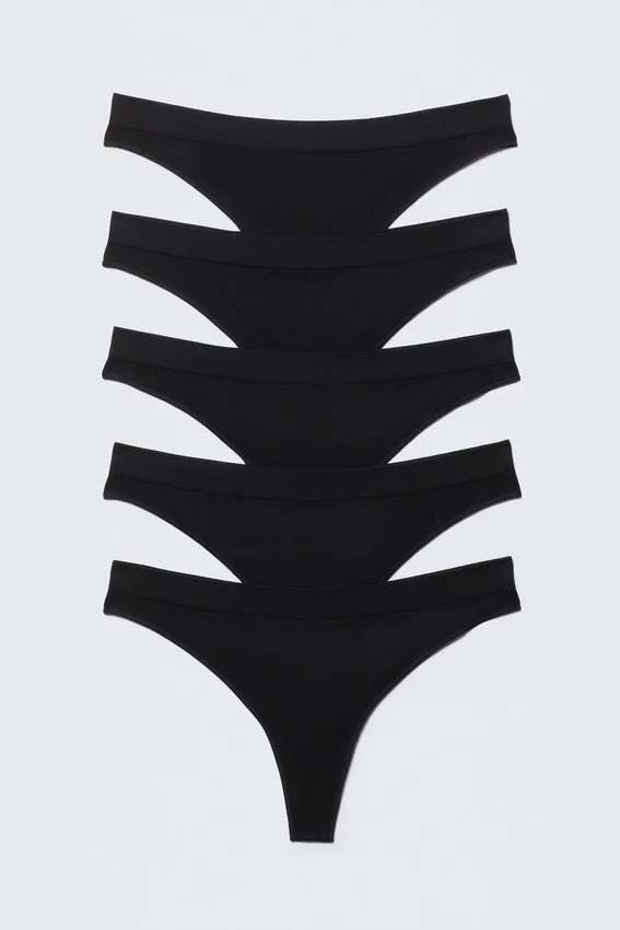 5-Pack Seamless Thongs – Black 5-Pack Seamless Thongs – Black