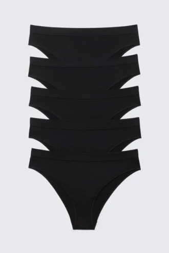 5-Pack Soft Seamless Briefs – Black