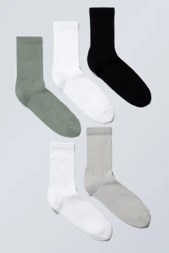 5-Pack Sport Socks – Khaki Mix