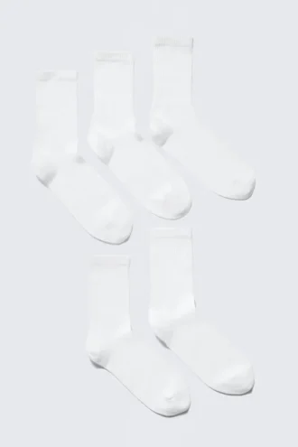 5-Pack Sport Socks – White