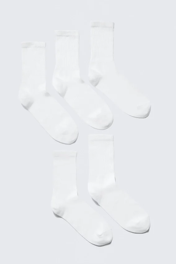 5-Pack Sport Socks – White 5-Pack Sport Socks – White