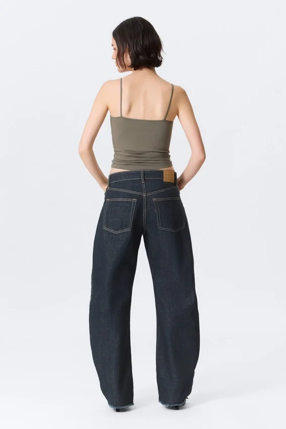 Abell Mid Rise Regular Barrel Jeans – Blue Rinse – Dark Blue Abell Mid Rise Regular Barrel Jeans – Blue Rinse – Dark Blue