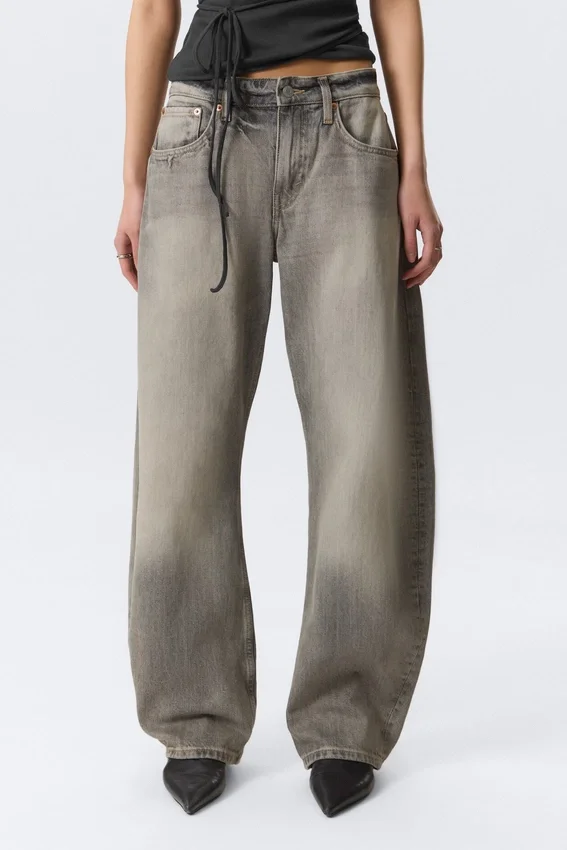 Abell Mid Rise Regular Barrel Jeans – Canyon Grey – Medium Grey Abell Mid Rise Regular Barrel Jeans – Canyon Grey – Medium Grey