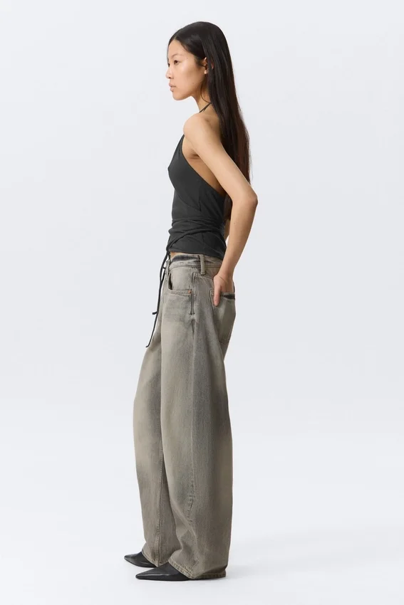 Abell Mid Rise Regular Barrel Jeans – Canyon Grey – Medium Grey Abell Mid Rise Regular Barrel Jeans – Canyon Grey – Medium Grey