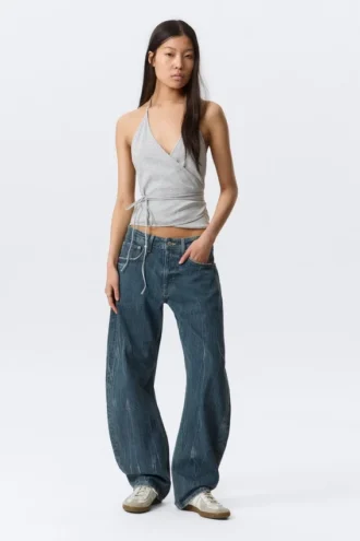 Abell Mid Rise Regular Barrel Jeans – Gnarly Blue – Medium Blue