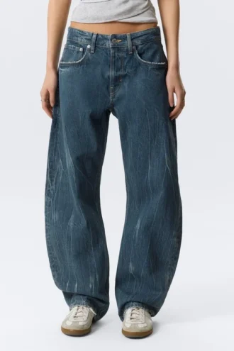 Abell Mid Rise Regular Barrel Jeans – Gnarly Blue – Medium Blue