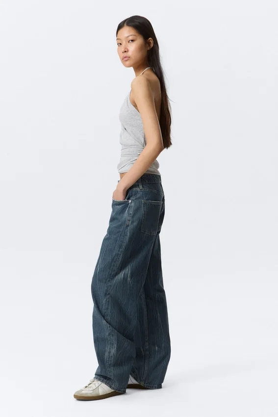 Abell Mid Rise Regular Barrel Jeans – Gnarly Blue – Medium Blue Abell Mid Rise Regular Barrel Jeans – Gnarly Blue – Medium Blue