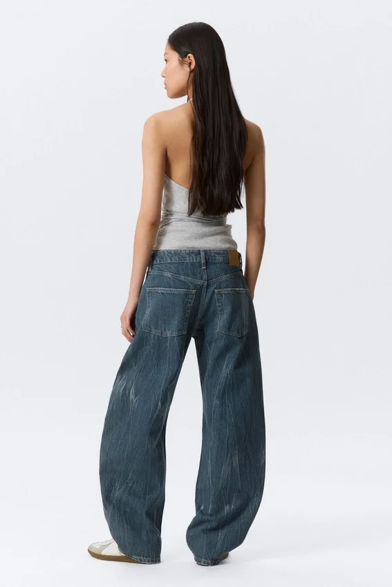 Abell Mid Rise Regular Barrel Jeans – Gnarly Blue – Medium Blue Abell Mid Rise Regular Barrel Jeans – Gnarly Blue – Medium Blue