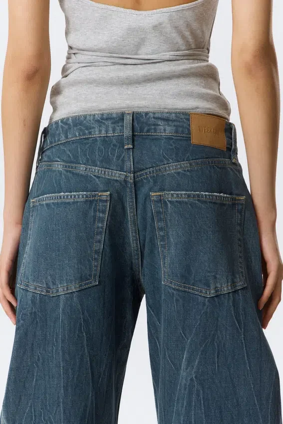 Abell Mid Rise Regular Barrel Jeans – Gnarly Blue – Medium Blue Abell Mid Rise Regular Barrel Jeans – Gnarly Blue – Medium Blue