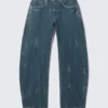 Abell Mid Rise Regular Barrel Jeans – Gnarly Blue – Medium Blue Abell Mid Rise Regular Barrel Jeans – Gnarly Blue – Medium Blue