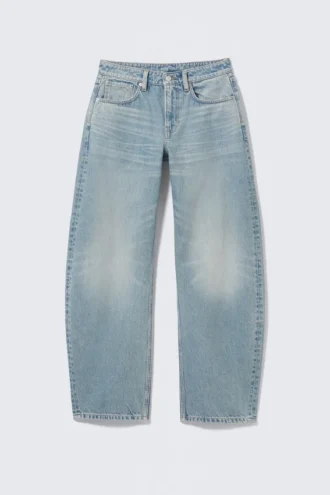 Abell Mid Rise Regular Barrel Jeans – Seventeen Blue – Medium Blue