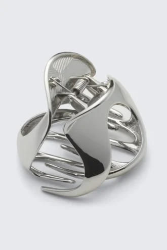 Abstract Hair Claw – Silver-Coloured