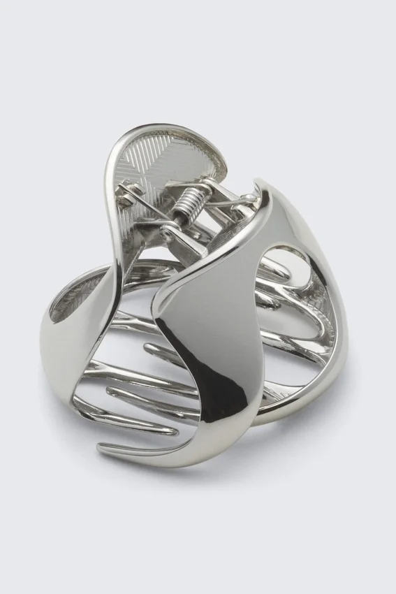 Abstract Hair Claw – Silver-Coloured Abstract Hair Claw – Silver-Coloured