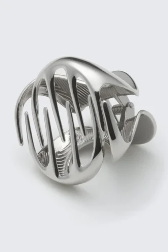 Abstract Hair Claw – Silver-Coloured