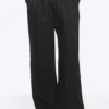 Adler Loose Fit Straight Linen Blend Trousers – Black Adler Loose Fit Straight Linen Blend Trousers – Black
