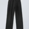 Adler Loose Fit Straight Linen Blend Trousers – Black Adler Loose Fit Straight Linen Blend Trousers – Black