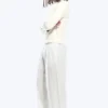 Adler Loose Fit Straight Linen Blend Trousers – White Adler Loose Fit Straight Linen Blend Trousers – White