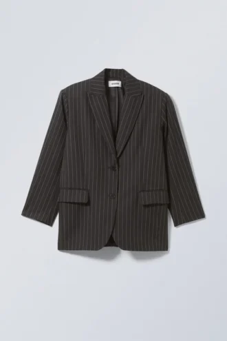 Aiden Oversized Blazer – Dark Grey