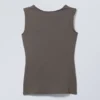 Alba Open Back Top – Dark Khaki Green Alba Open Back Top – Dark Khaki Green