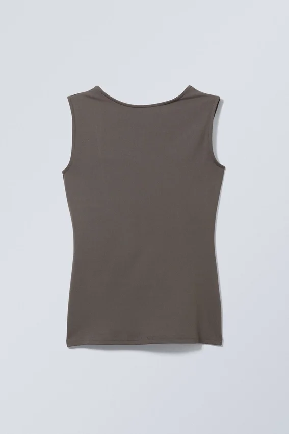 Alba Open Back Top – Dark Khaki Green Alba Open Back Top – Dark Khaki Green
