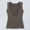 Alba Open Back Top – Dark Khaki Green Alba Open Back Top – Dark Khaki Green