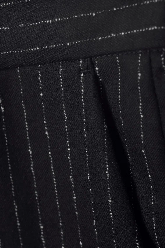 Alessi Relaxed Suit Trousers – Black Pinstripe Alessi Relaxed Suit Trousers – Black Pinstripe