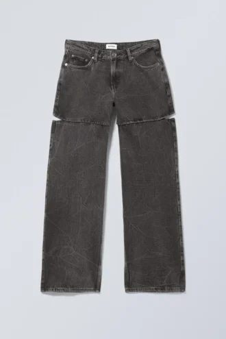 Ample Low Loose Cut Jeans – Black Tie