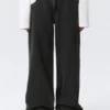 Ample Low Rise Loose Wide Cuff Jeans – Elegie Black – Black Ample Low Rise Loose Wide Cuff Jeans – Elegie Black – Black