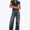 Ample Low Rise Loose Wide Jeans – Baltic Blue – Dark Blue Ample Low Rise Loose Wide Jeans – Baltic Blue – Dark Blue