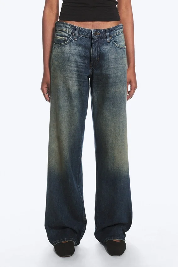 Ample Low Rise Loose Wide Jeans – Baltic Blue – Dark Blue Ample Low Rise Loose Wide Jeans – Baltic Blue – Dark Blue