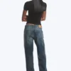 Ample Low Rise Loose Wide Jeans – Baltic Blue – Dark Blue Ample Low Rise Loose Wide Jeans – Baltic Blue – Dark Blue