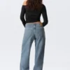 Ample Low Rise Loose Wide Jeans – Blue One – Medium Blue Ample Low Rise Loose Wide Jeans – Blue One – Medium Blue