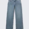 Ample Low Rise Loose Wide Jeans – Blue One – Medium Blue Ample Low Rise Loose Wide Jeans – Blue One – Medium Blue