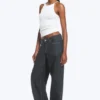 Ample Low Rise Loose Wide Jeans – Blue Rinse – Dark Blue Ample Low Rise Loose Wide Jeans – Blue Rinse – Dark Blue