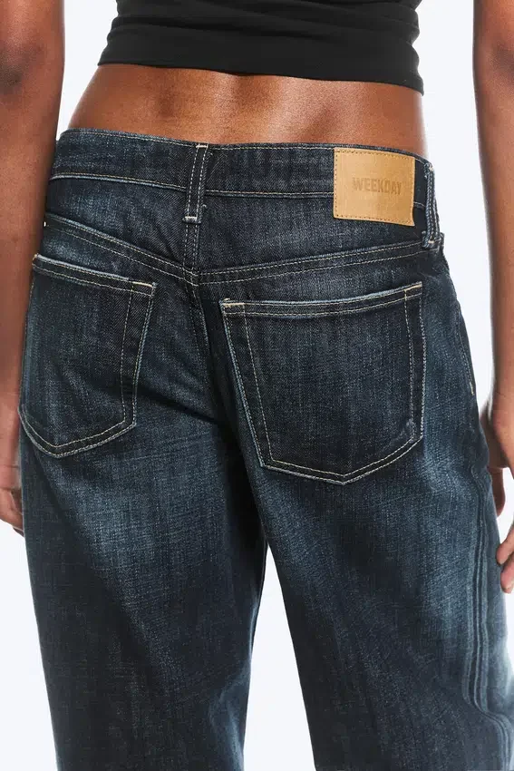 Ample Low Rise Loose Wide Jeans – Deep Sea Blue – Dark Blue Ample Low Rise Loose Wide Jeans – Deep Sea Blue – Dark Blue