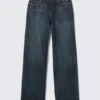 Ample Low Rise Loose Wide Jeans – Deep Sea Blue – Dark Blue Ample Low Rise Loose Wide Jeans – Deep Sea Blue – Dark Blue
