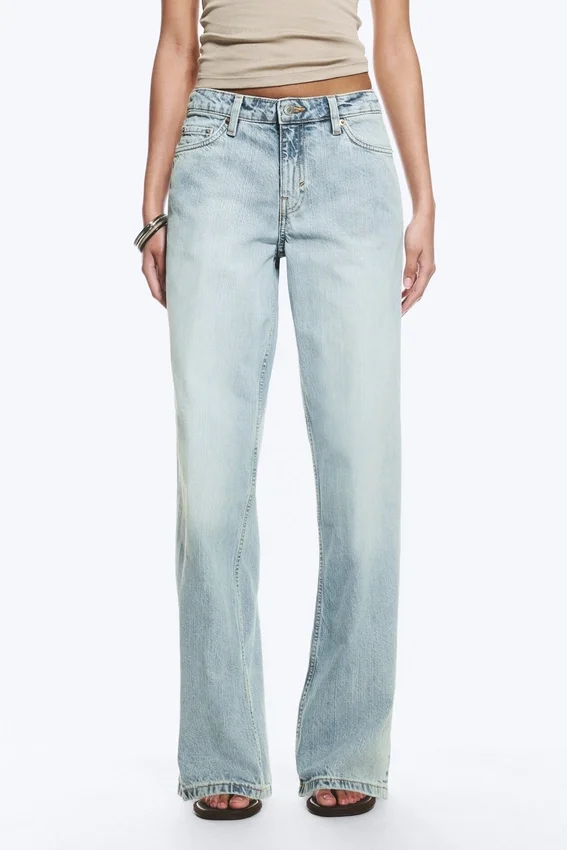 Ample Low Rise Loose Wide Jeans – Dream Blue – Light Blue Ample Low Rise Loose Wide Jeans – Dream Blue – Light Blue