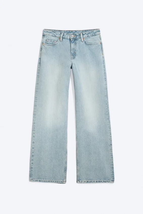 Ample Low Rise Loose Wide Jeans – Dream Blue – Light Blue Ample Low Rise Loose Wide Jeans – Dream Blue – Light Blue
