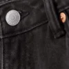 Ample Low Rise Loose Wide Jeans – Ink Black – Black
