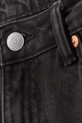 Ample Low Rise Loose Wide Jeans – Ink Black – Black