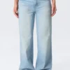 Ample Low Rise Loose Wide Jeans – Kimberley Blue – Light Blue Ample Low Rise Loose Wide Jeans – Kimberley Blue – Light Blue