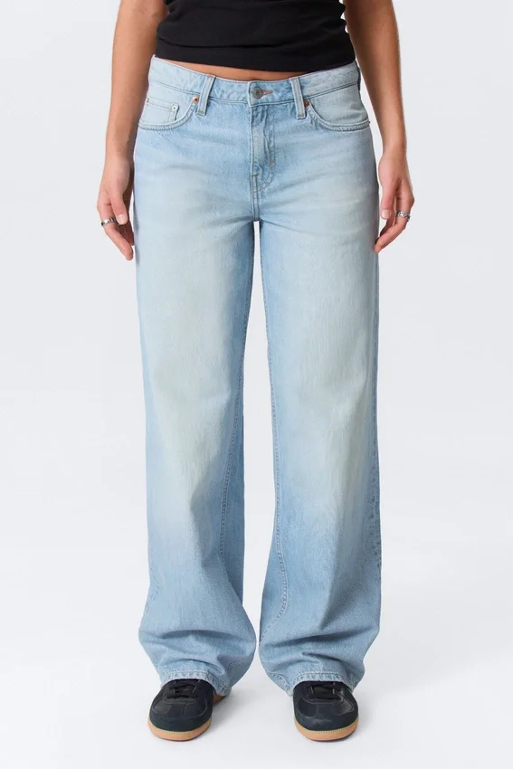 Ample Low Rise Loose Wide Jeans – Kimberley Blue – Light Blue Ample Low Rise Loose Wide Jeans – Kimberley Blue – Light Blue